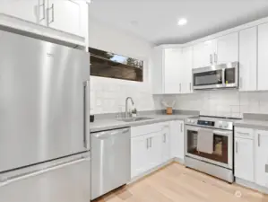 Brand new stainless steel appliances come with warranties.