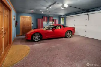 Garage with epoxy floor