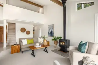 Looking back towards the entry you can see the upper loft area. Only the penthouse units have this extra space.