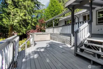 The second deck with hot tub