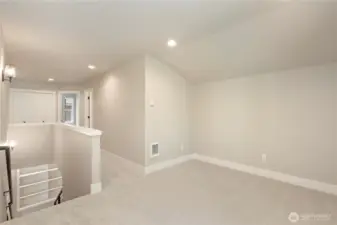 rec room at top of stairs