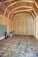And a peek inside the huge storage shed!
