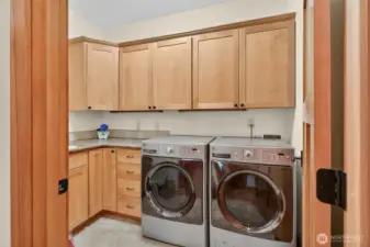 Ample sized laundry room