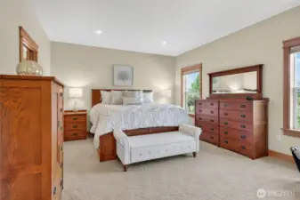 This is a CalKing Bed set! very large primary bedroom