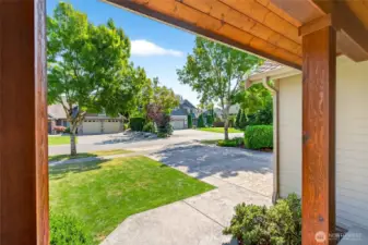 Looking out from the front door/porch