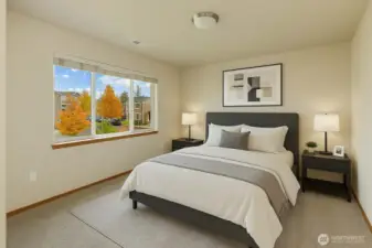 Bedroom 2. Photo has been virtually staged.