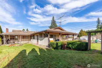 Fully fenced, large corner lot.