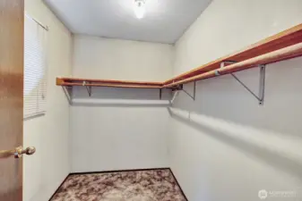 Generous sized walk-in closet in the primary bedroom.