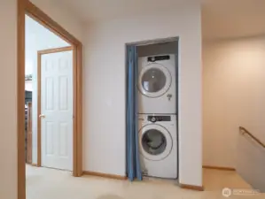 Upstairs utility room for washer and dryer.