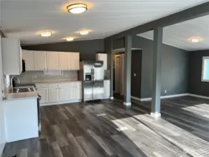 Kitchen from living/dining area.