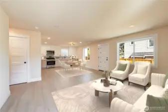 Spacious great room **virtually staged