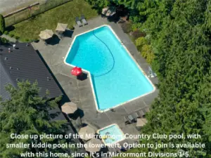 Pool membership is optional; join when you want! Separate fees for pool and tennis memberships.
