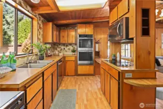 New double oven & stove.