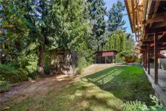 Private backyard, backed to greenbelt.