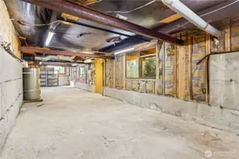 Partially finished basement, ready with heat, AC and power. Endless potential.