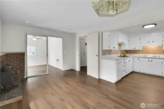 Great room leads to private office
