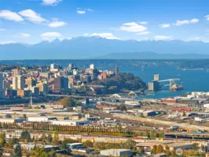 Home looks out to the City and Port of Tacoma