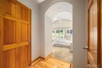 Entry to primary bedroom on main level.