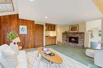 Bonus Room with Second Fireplace - Looking toward Living Room Area
