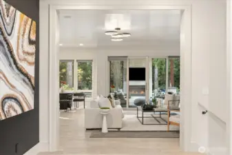 Living Room with sliders connecting to outdoor living