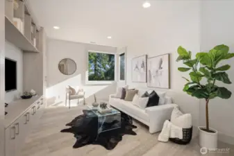 Upstairs large bonus area for games or lounging complete with built-ins!