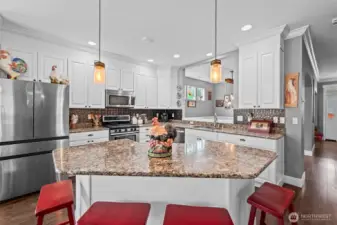 Kitchen with stainless steel appliances