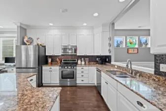 Granite countertops in kitchen