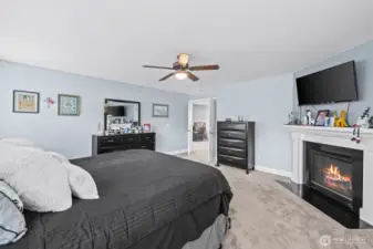 Primary bedroom with fireplace