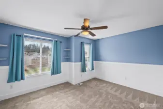 Bedroom with walk in closet