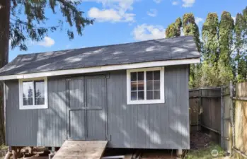 Storage shed.