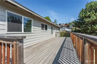 Large deck offers City views.