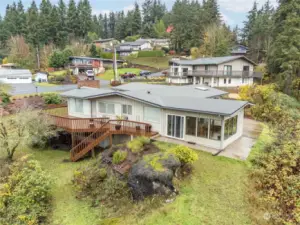 Side view of home nestled into a beautiful neighborhood