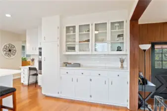 Classic, clean-lined cabinetry still part of the Kitchen and eat-in area