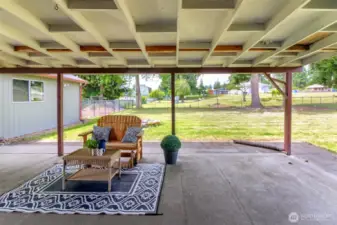 Fully covered patio makes year round BBQ's a must!