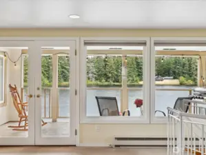 View onto the Main floor Deck - from Living Room.