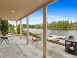 Large covered Patio is outstanding outdoor space - great for entertaining and enjoying the lake.