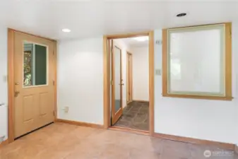 Entry area to the ADU. T