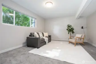 Large family/rec room downstairs. Large walk-in closet added for easy conversion to bedroom if needed