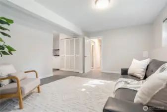 Laundry hall & utility closet just off family room
