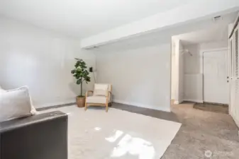 Walk-in closet beyond wall. Direct level access to fully fenced backyard through exterior door