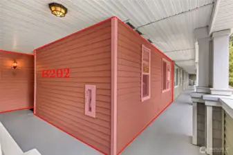 Shaded areas represent where the home is at within the building B.