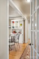 Threshold from formal living to kitchen, office & informal living