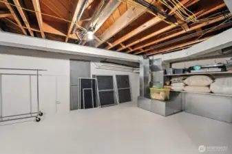 Basement storage and fully updated electrical and plumbing visible