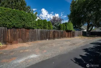 Newly paved alley and parking