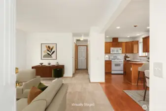 Welcome home!  Open Floor Plan Living, Dining & Kitchen