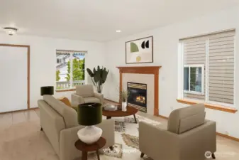 Living Room w Gas Fireplace