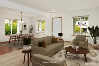 Open Floor Plan Living, Dining & Kitchen