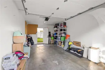 As shown by the current owners, the garage can be used for both parking and storage. It’s a versatile space that adapts to your needs.
