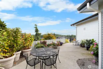 Side yard is fully fenced and has easy access from the home with patio space.