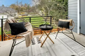 Covered deck on main level has storage closet and is plumbed for gas.